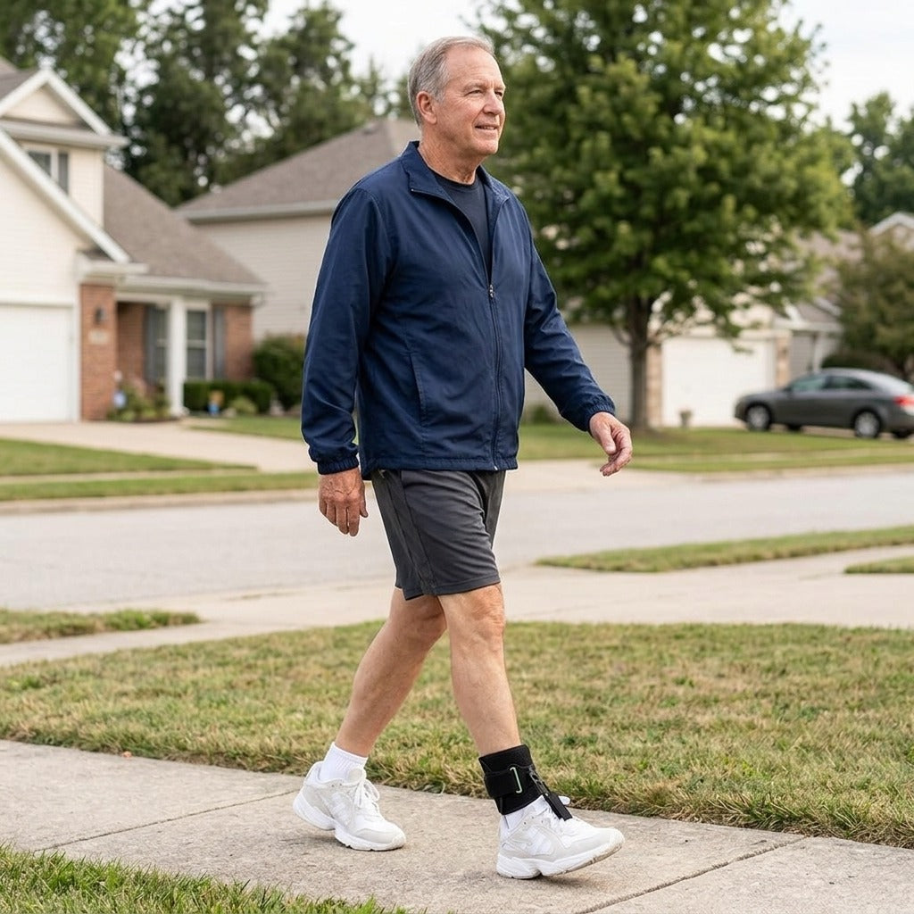 Adjustable Ankle Brace for Foot Drop Support - in everyday life