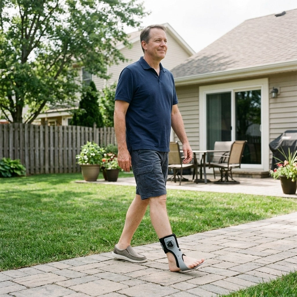 Adjustable Ankle-Foot Brace for Foot Drop Support - in everyday life