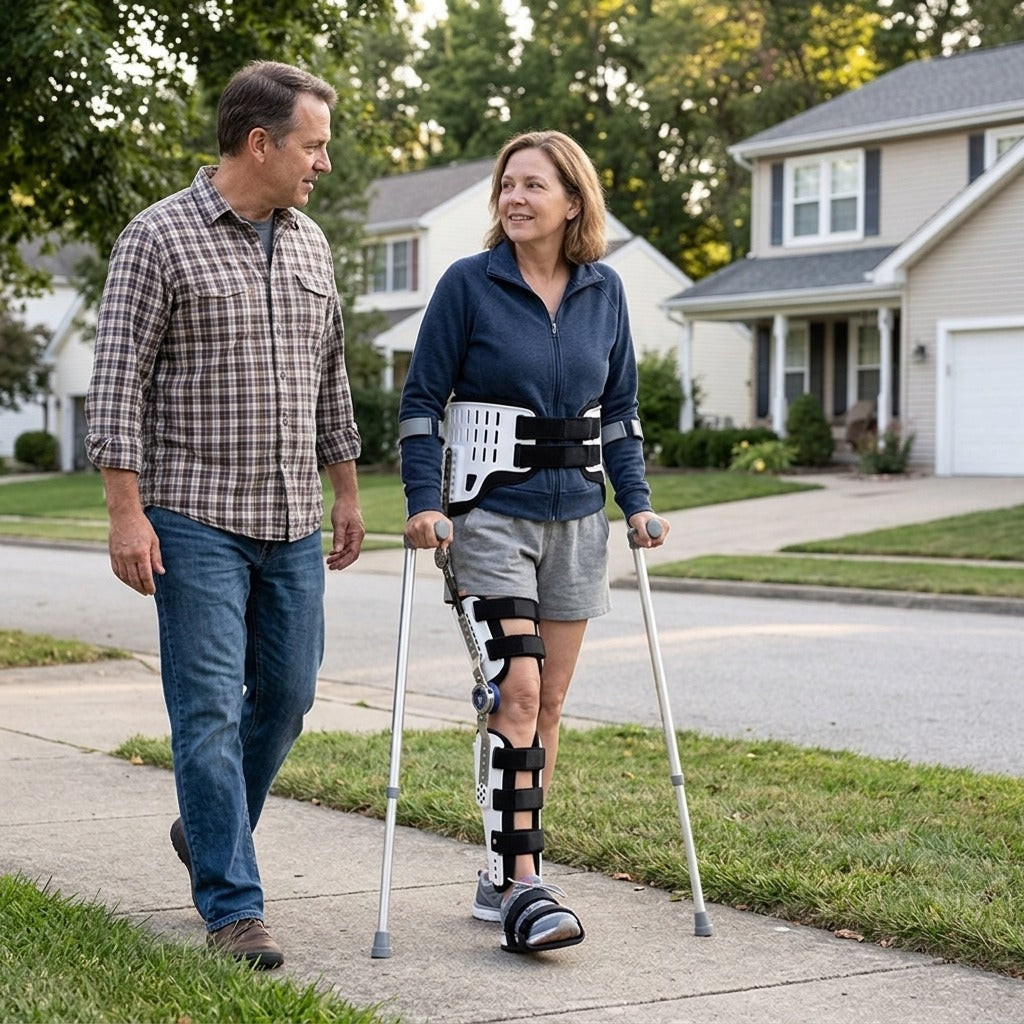 Adjustable Ankle, Foot, Knee and Hip Support - in everyday life