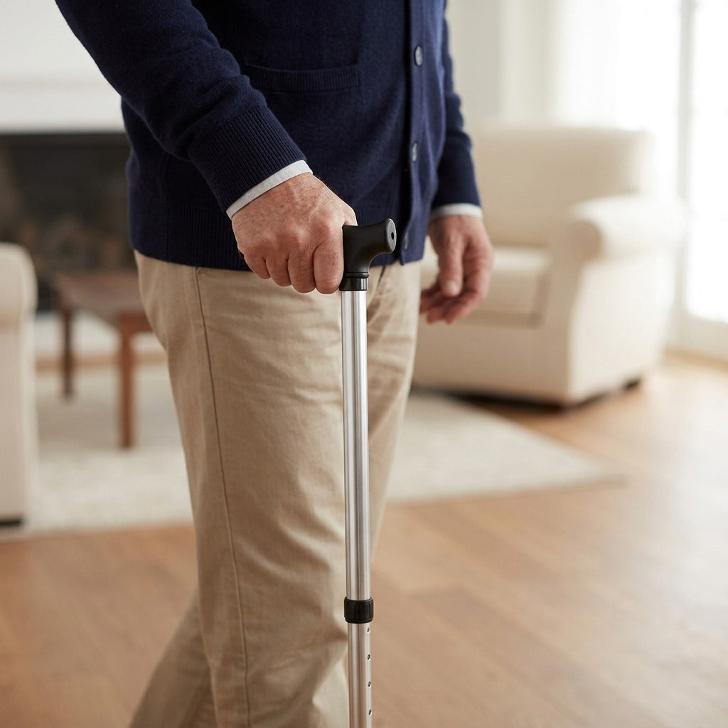 Adjustable Anti-Skid Walking Stick - in use
