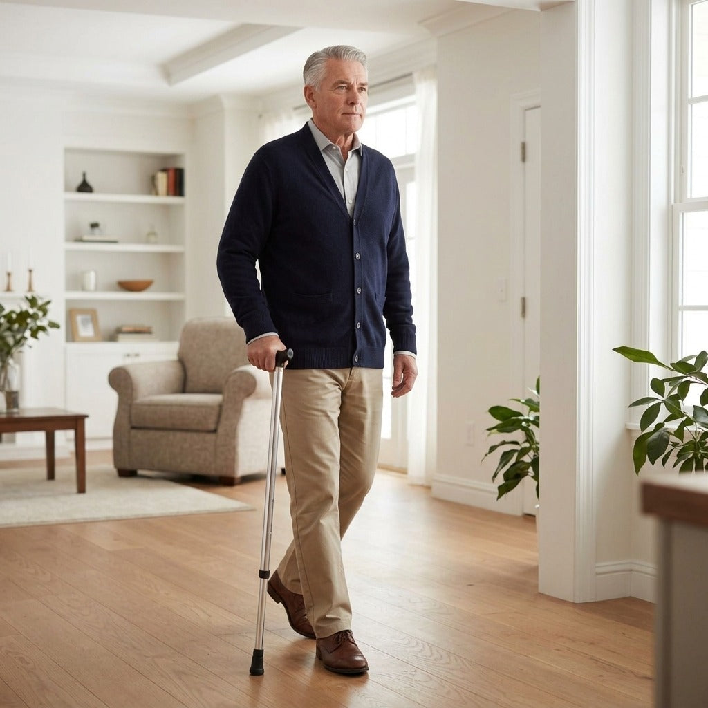 Adjustable Anti-Skid Walking Stick - at home