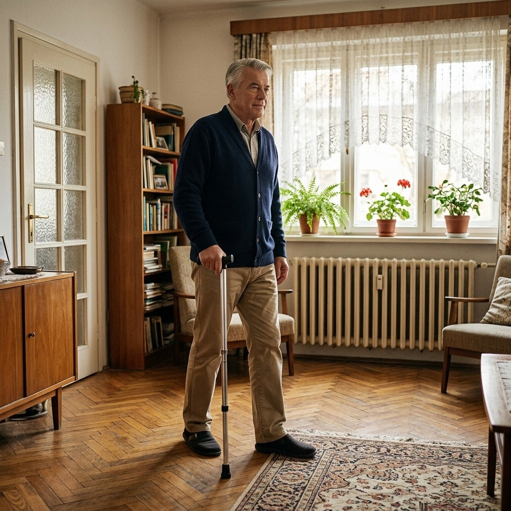 Állítható, csúszásgátlós járóbot - otthon