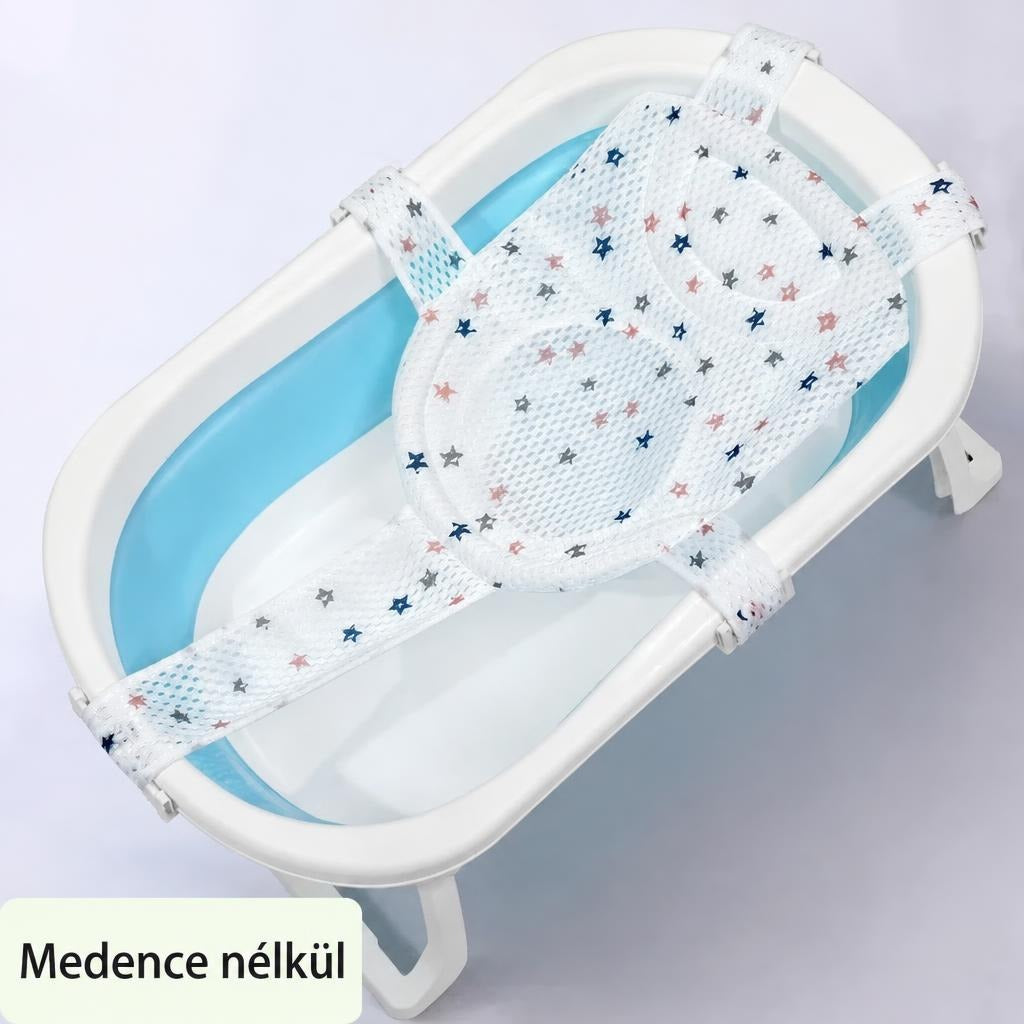 Babafürdető háló kádra rögzítve felülnézetből.