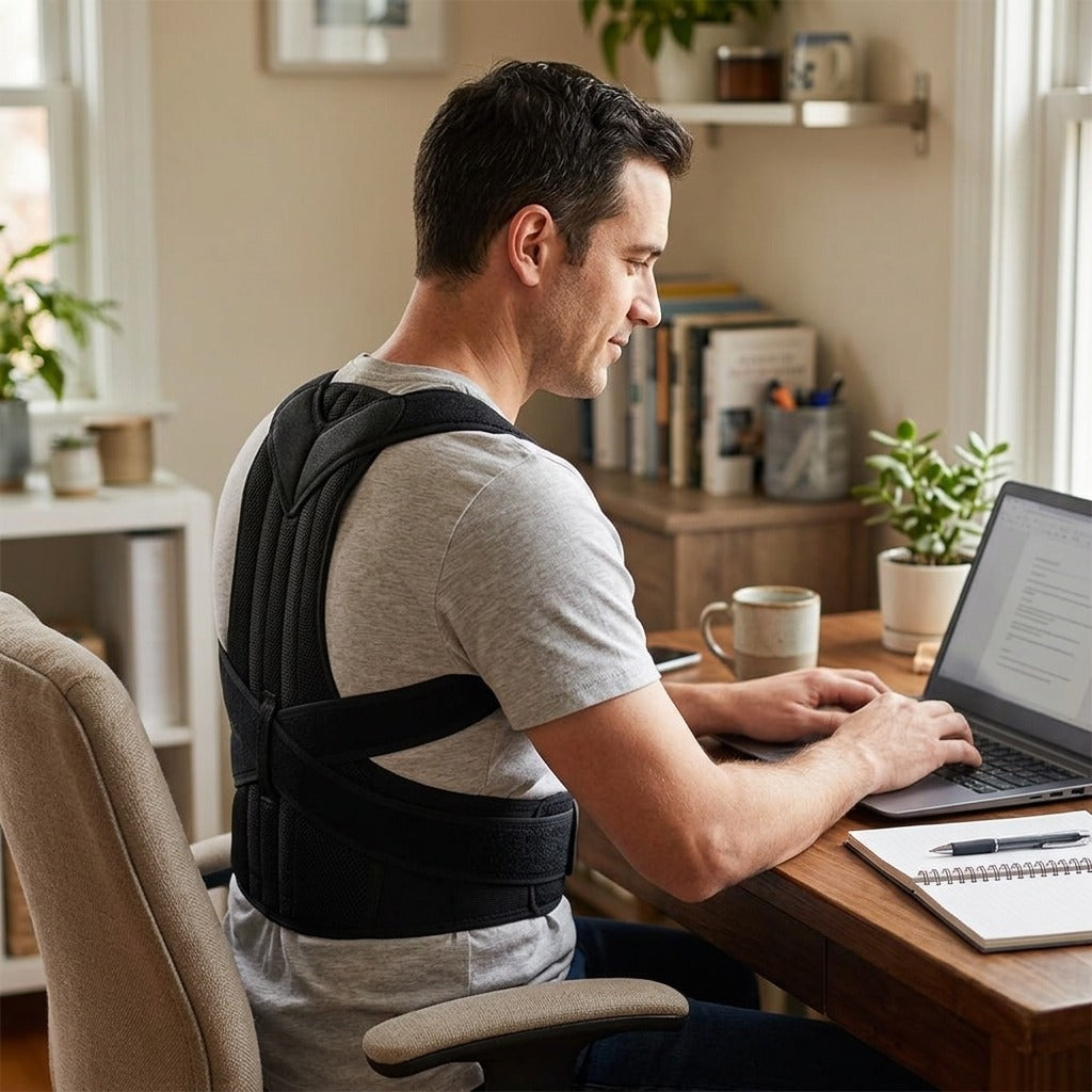 Adjustable Back and Shoulder Posture Corrector - in everyday life