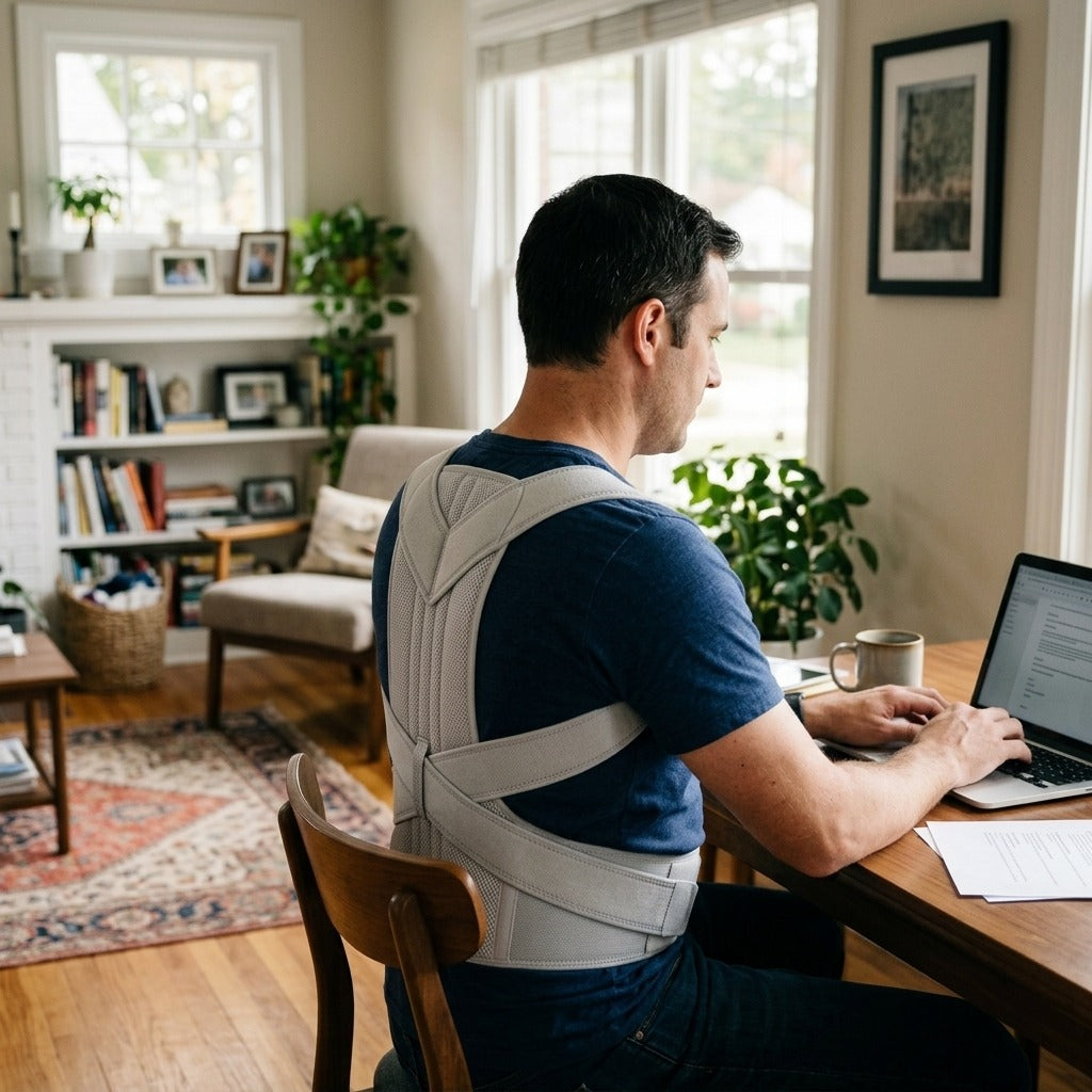 Adjustable Back Posture Corrector for Adults - at home