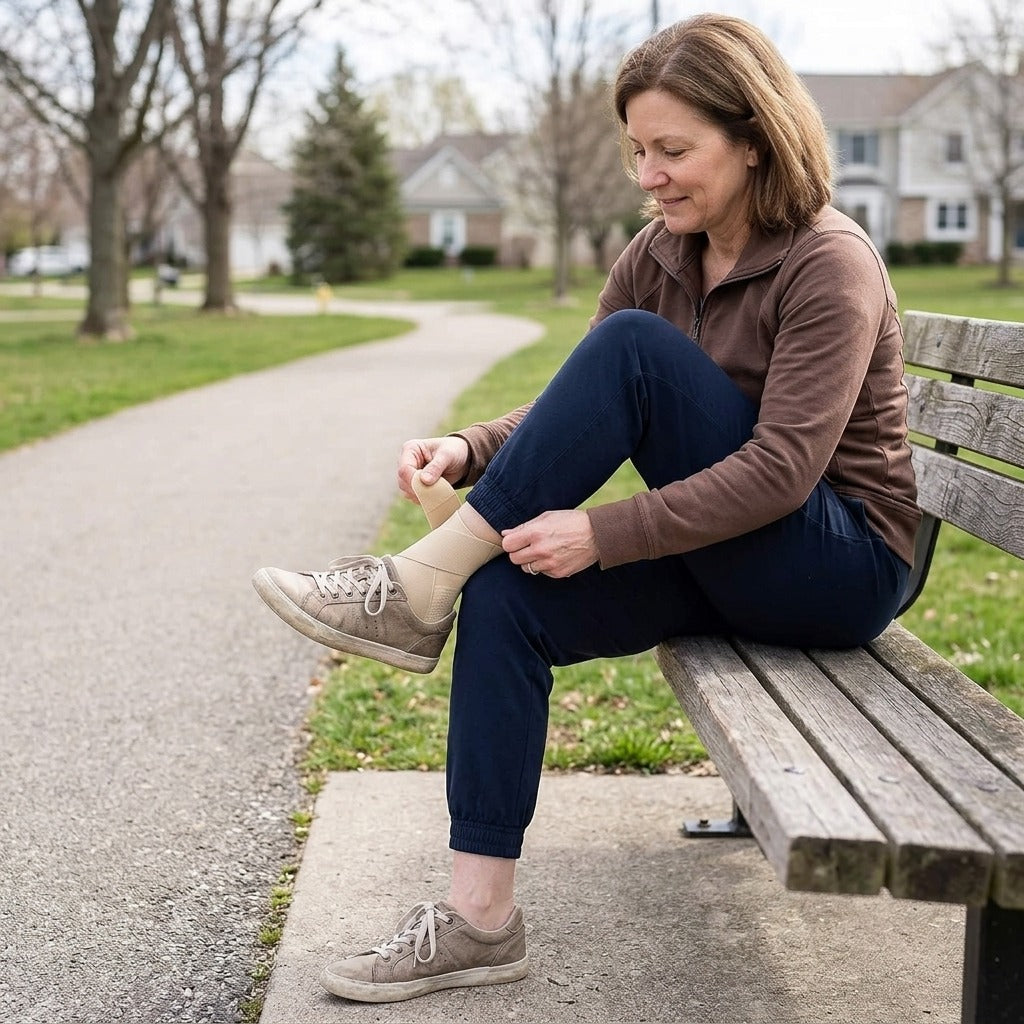 Adjustable Breathable Ankle Brace - in everyday life