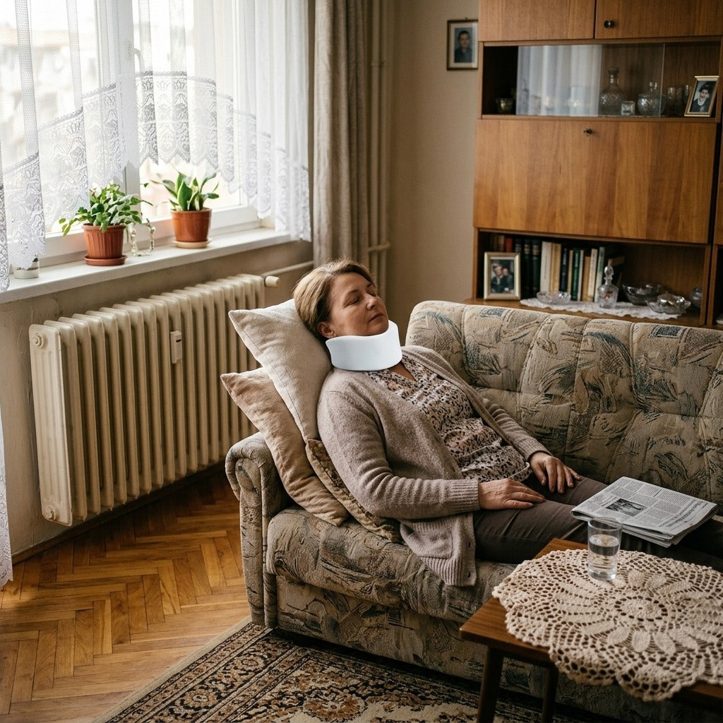 Állítható, légáteresztő nyakmerevítő alváshoz - otthon
