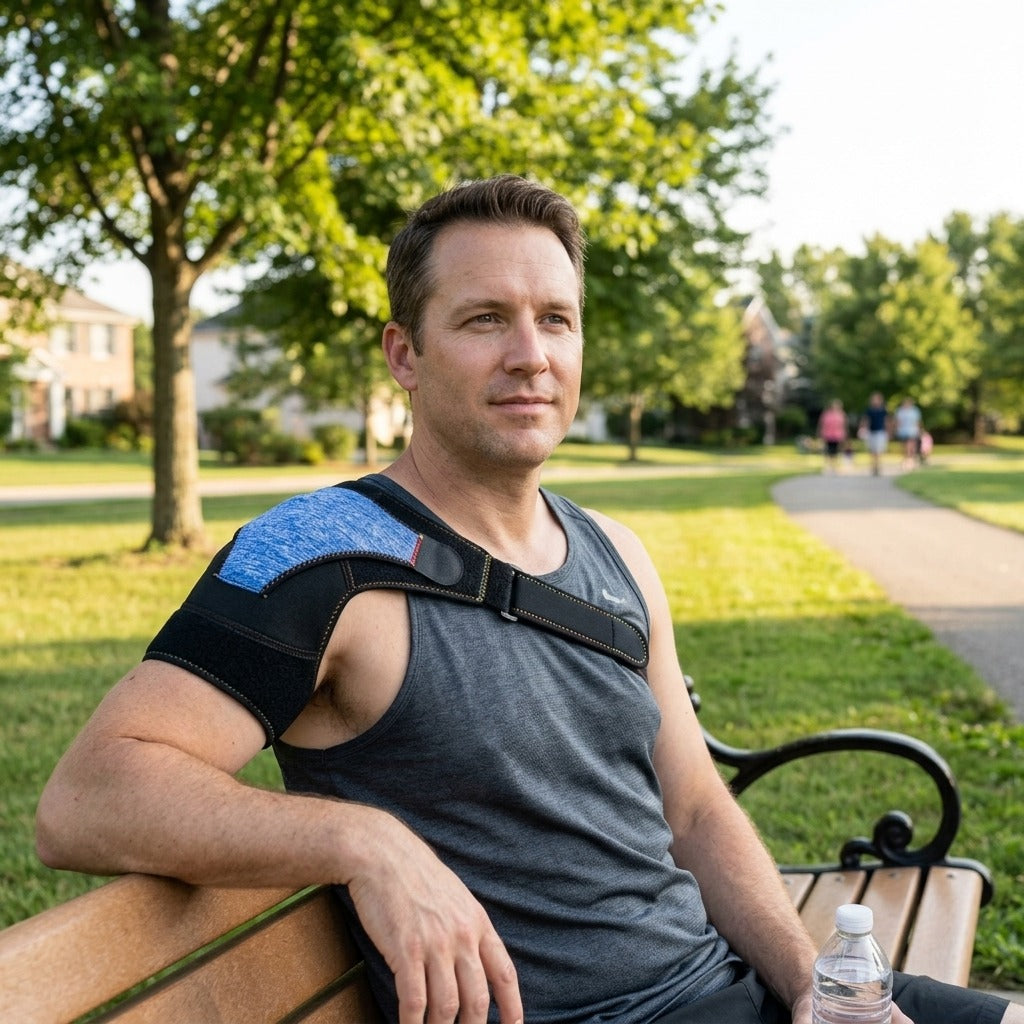 Adjustable Breathable Shoulder Brace - in everyday life