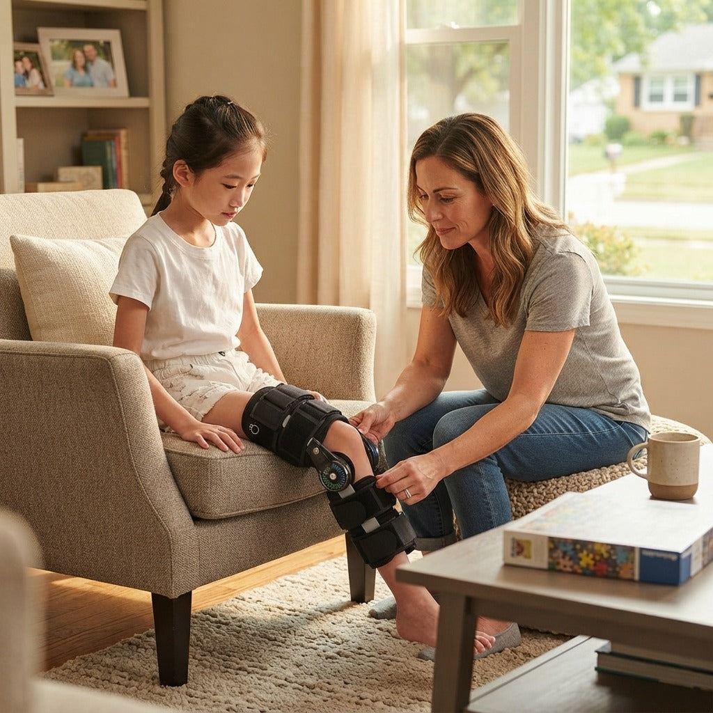 Adjustable Children’s Knee Brace - at home