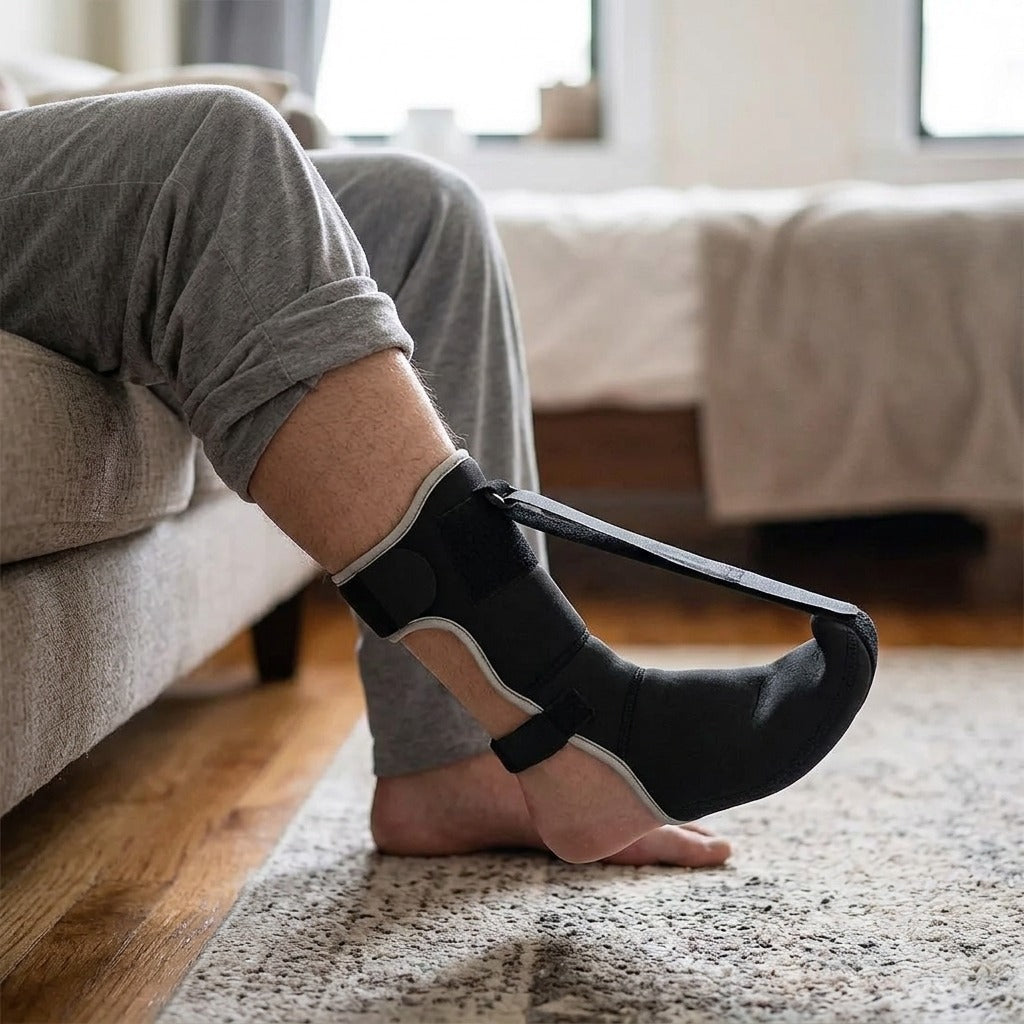 Adjustable Day and Night Foot Drop Splint - in use