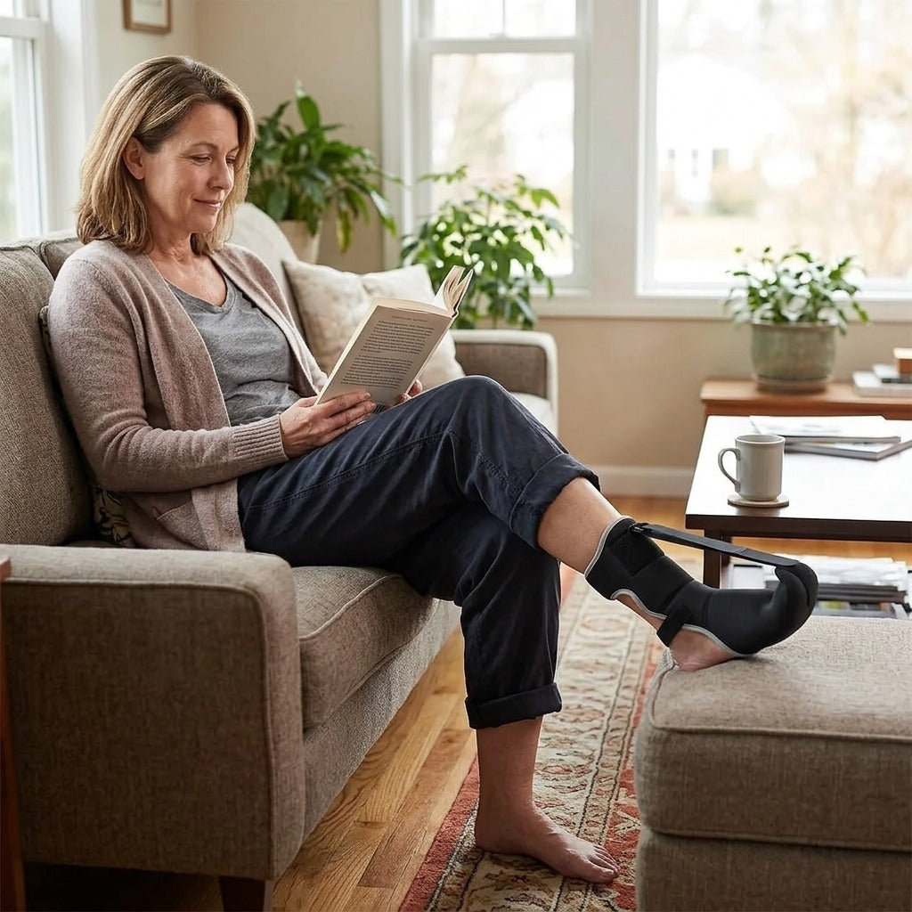 Adjustable Day and Night Foot Drop Splint - in everyday life