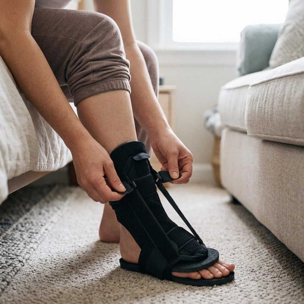 Adjustable Double-Support Foot Splint - in use