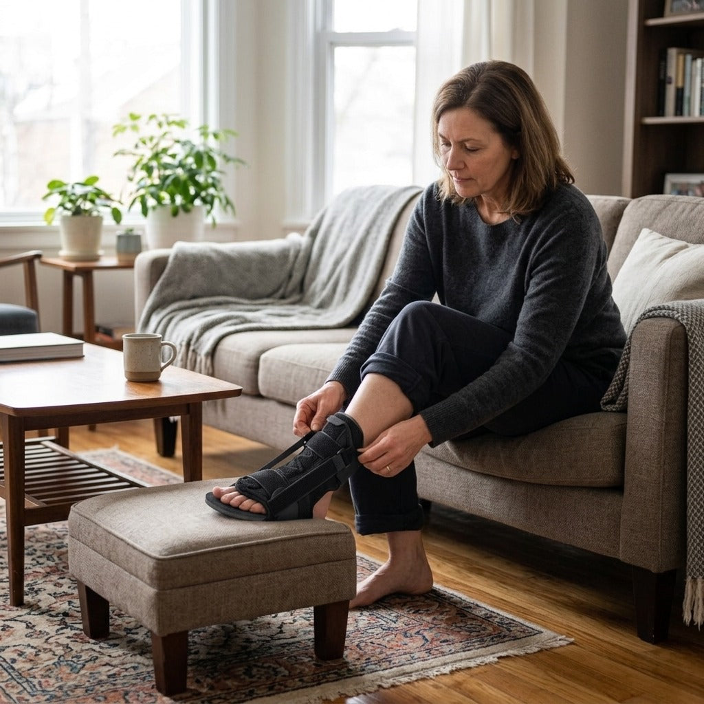 Adjustable Double-Support Foot Splint - at home