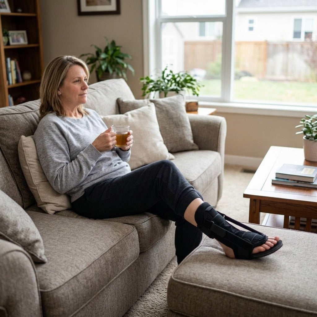 Adjustable Double-Support Foot Splint - in everyday life