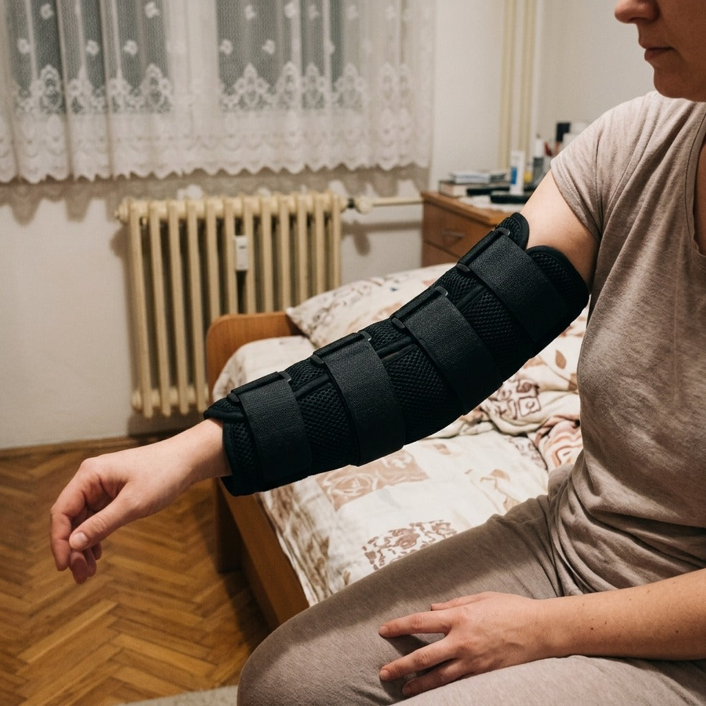 Állítható éjszakai könyökrögzítő sín - használat közben