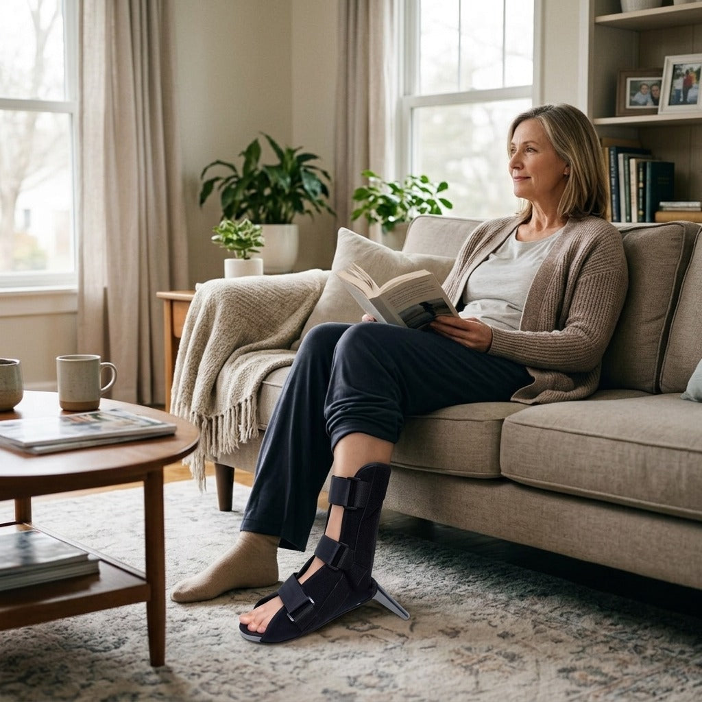 Adjustable Foot Drop Splint Brace, Breathable and Compression - in everyday life