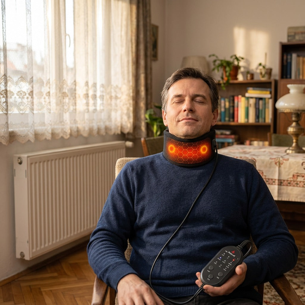 Állítható, fűthető és masszírozó nyaktámasz - otthon