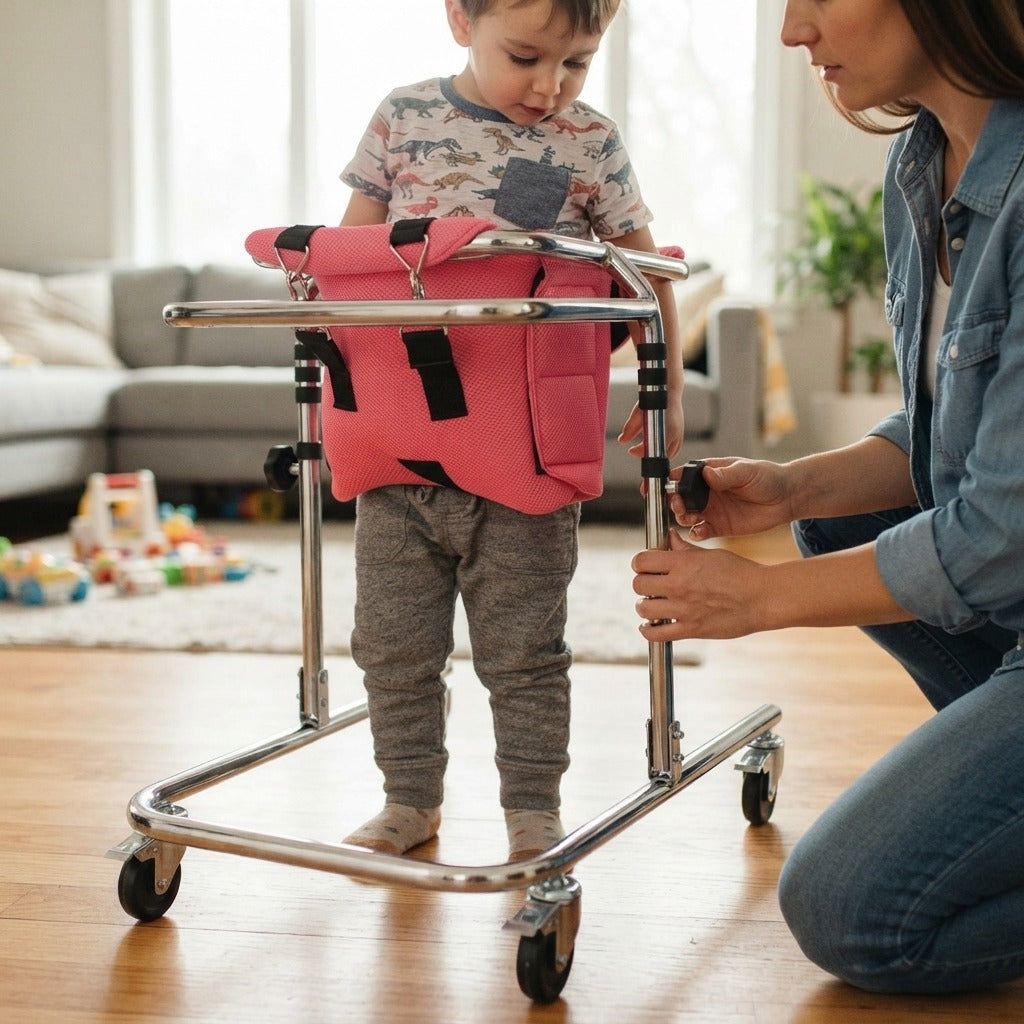 Adjustable-Height Walker for Children - in use