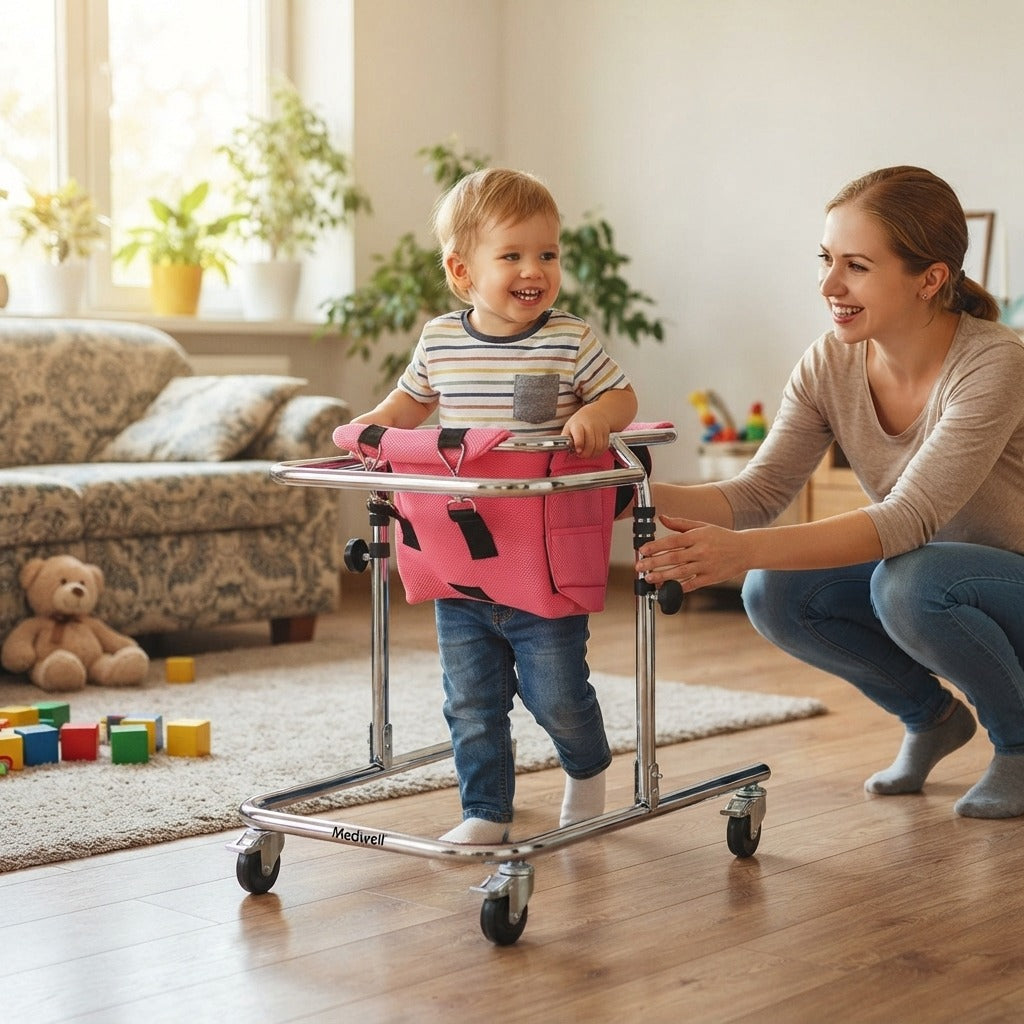 Adjustable-Height Walker for Children - in everyday life