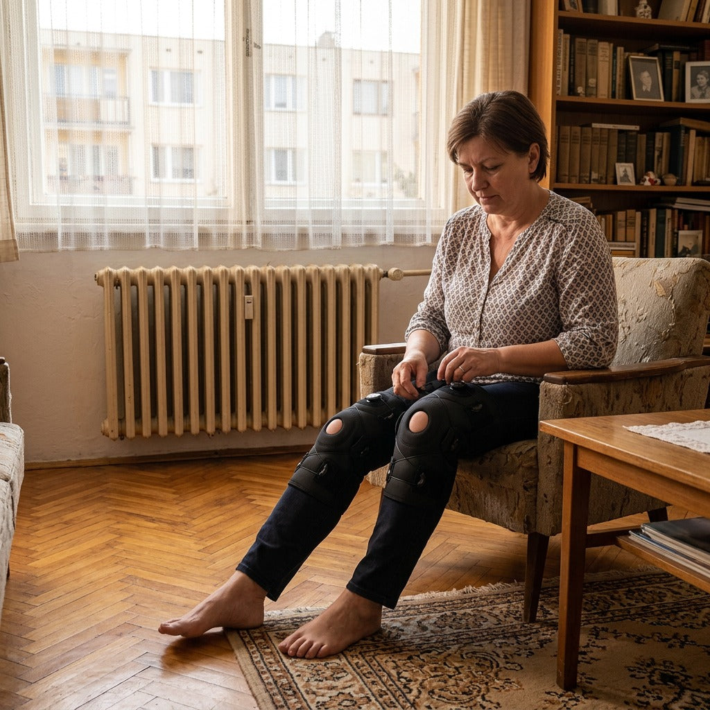 Állítható, csuklós térdrögzítő nőknek és férfiaknak - otthon