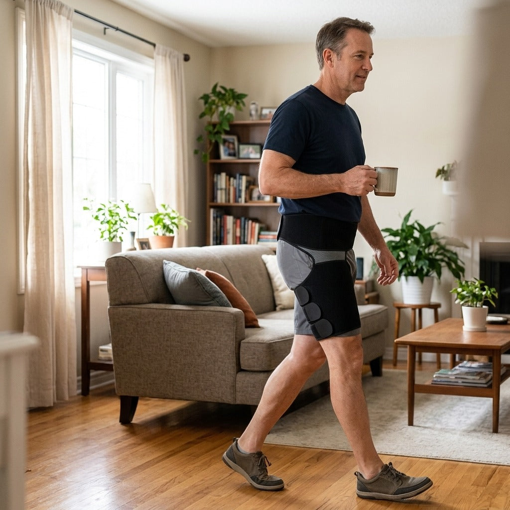 Adjustable Hip and Groin Support Brace - at home