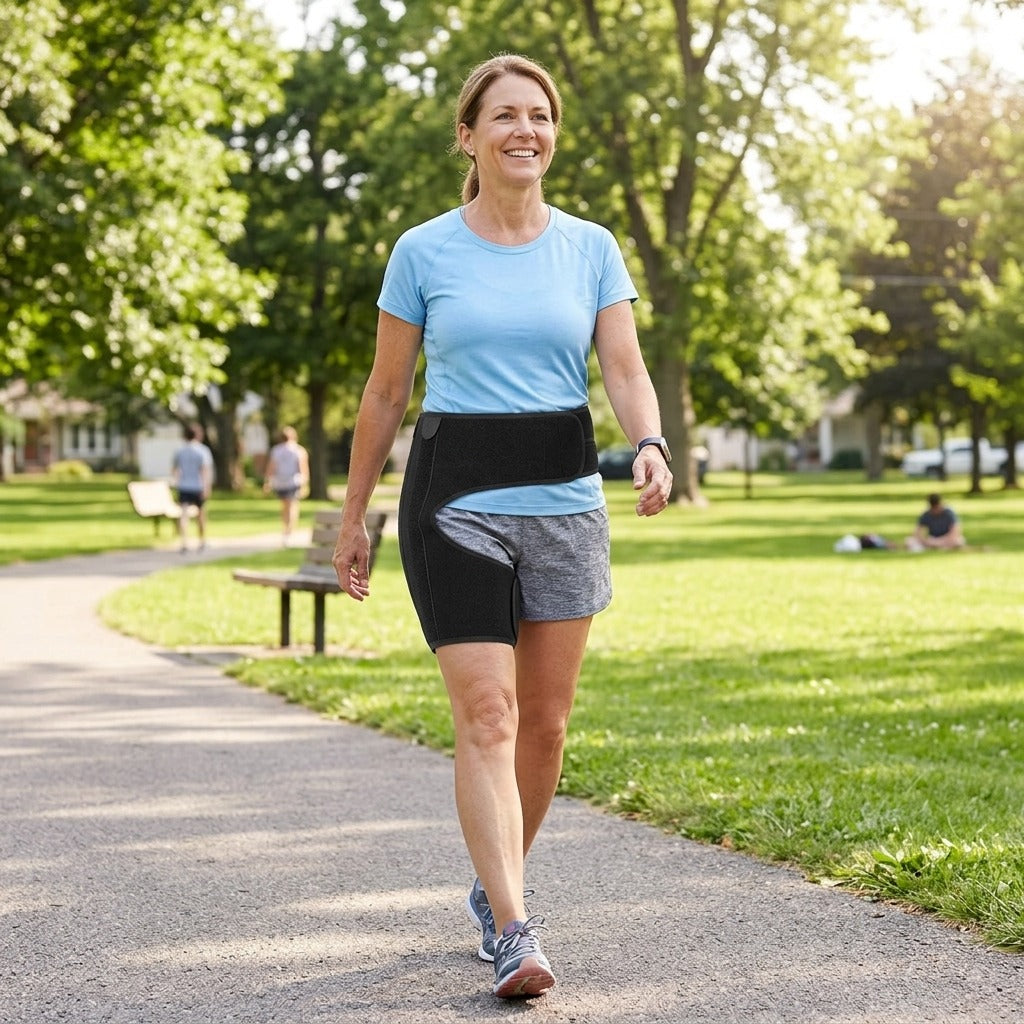 Adjustable Hip and Thigh Compression Brace - in everyday life