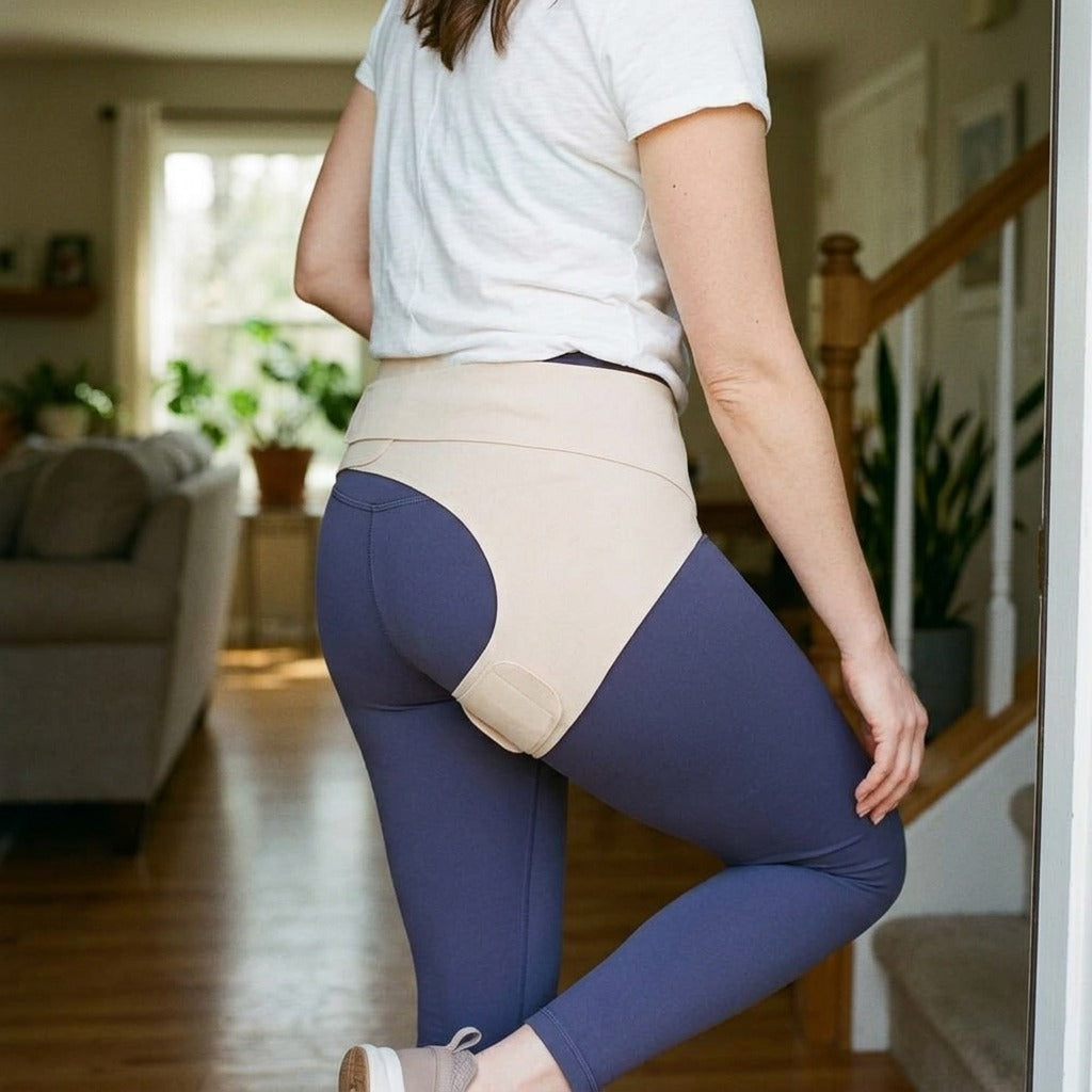 Adjustable Hip and Thigh Compression Wrap - in use