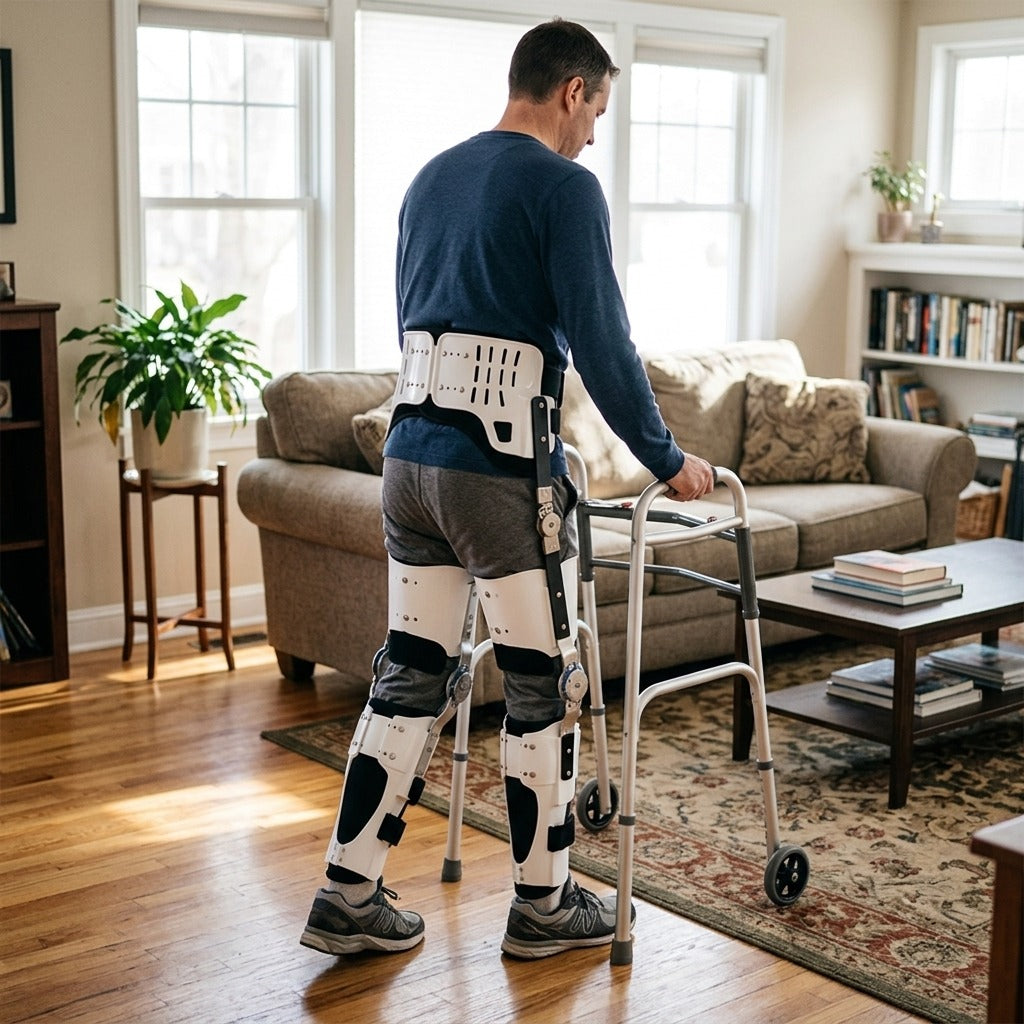 Adjustable Hip, Knee, Ankle and Foot Brace - at home
