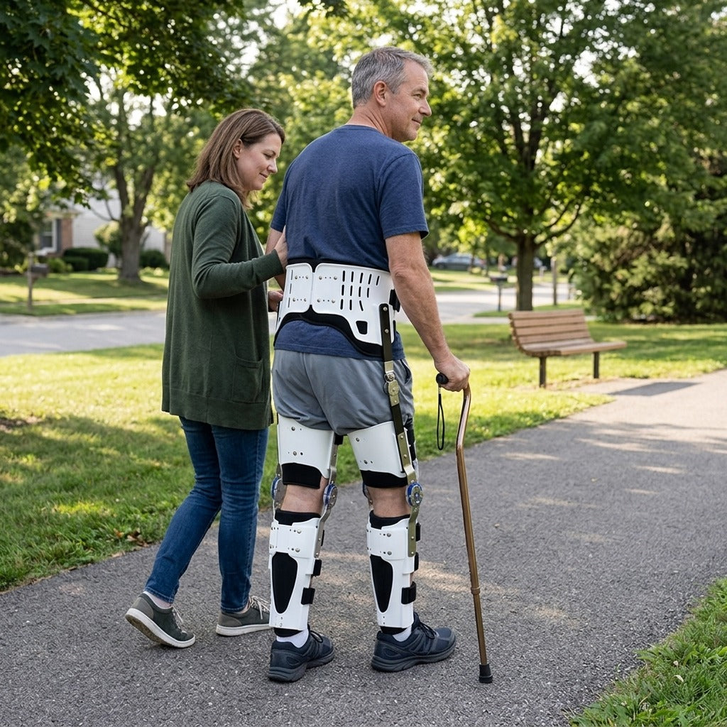 Adjustable Hip, Knee, Ankle and Foot Brace - in everyday life