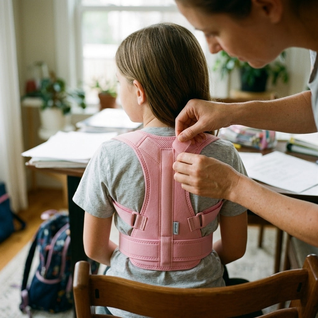 Adjustable Kids’ Back Posture Corrector - in use