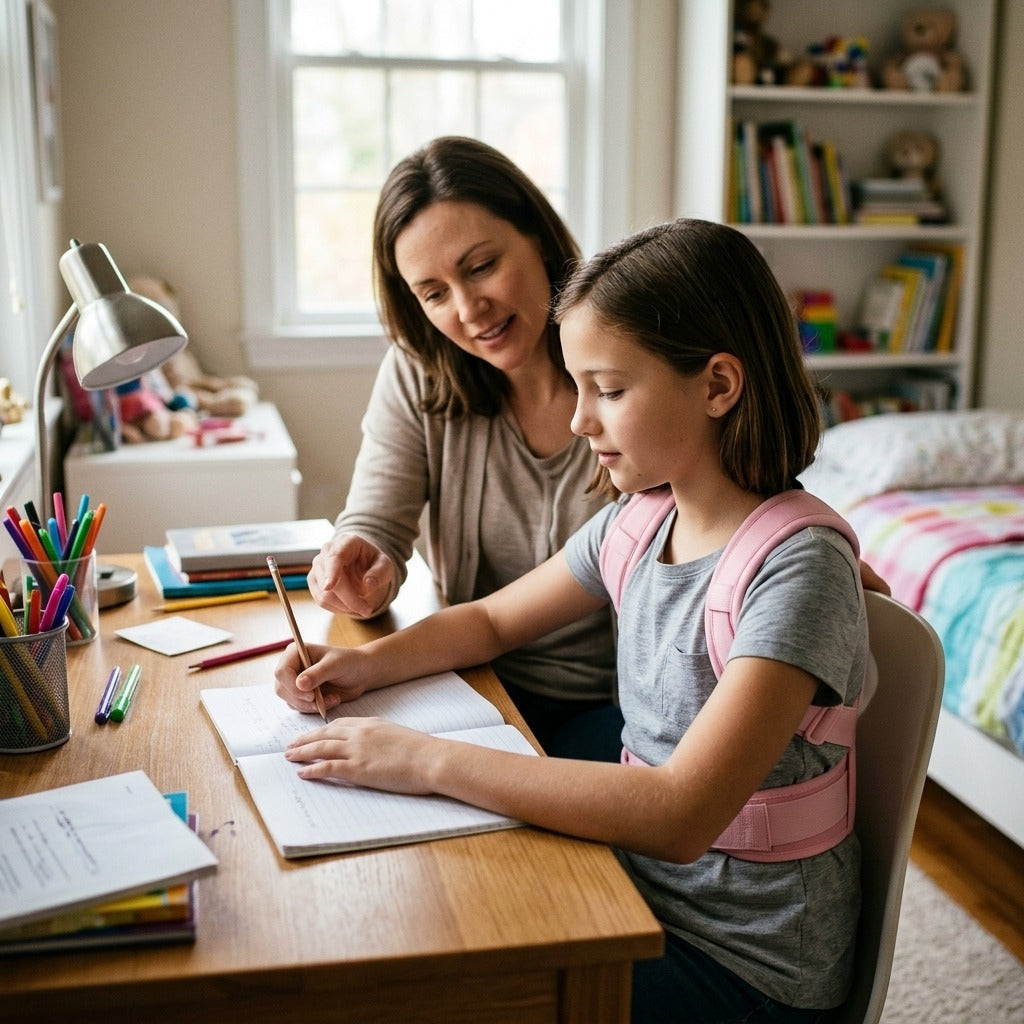 Adjustable Kids’ Back Posture Corrector - in everyday life