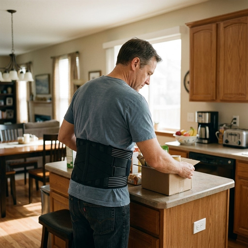 Adjustable Lumbar Support Belt - at home