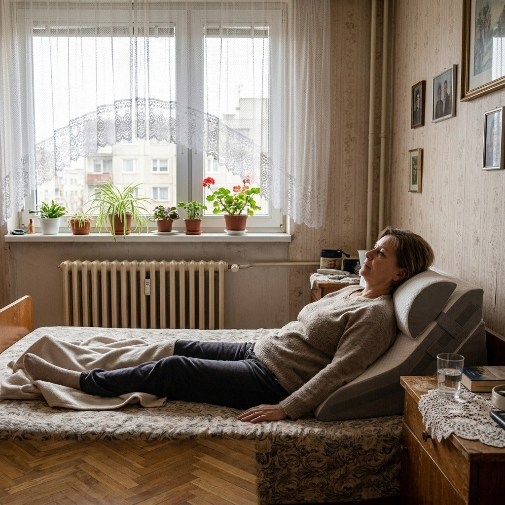 Állítható memóriahabos ékpárna nyakhengerrel - a mindennapokban