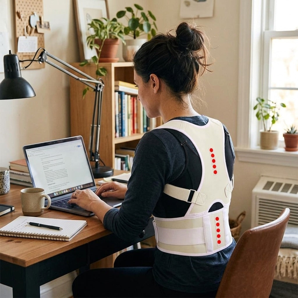 Adjustable Neck, Shoulder and Back Posture Support - at home