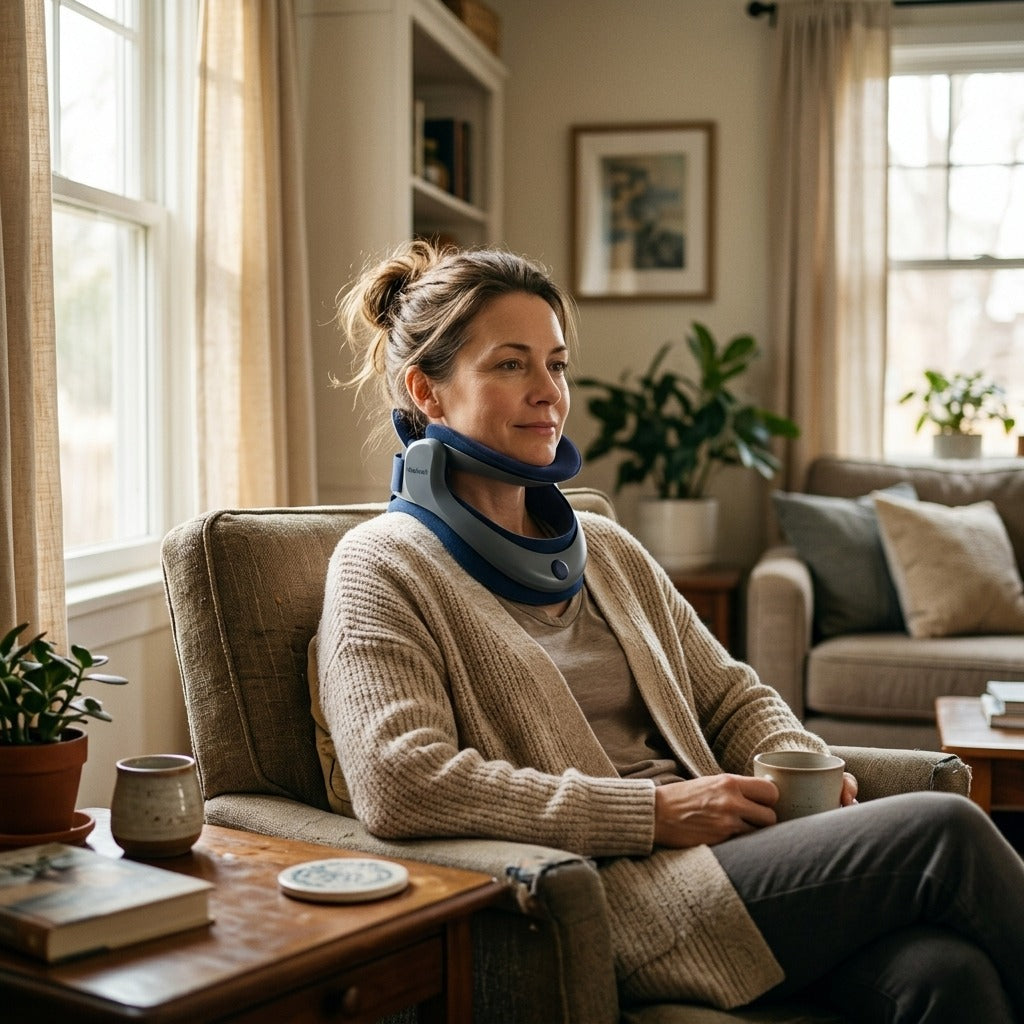Adjustable Neck Traction Device - at home