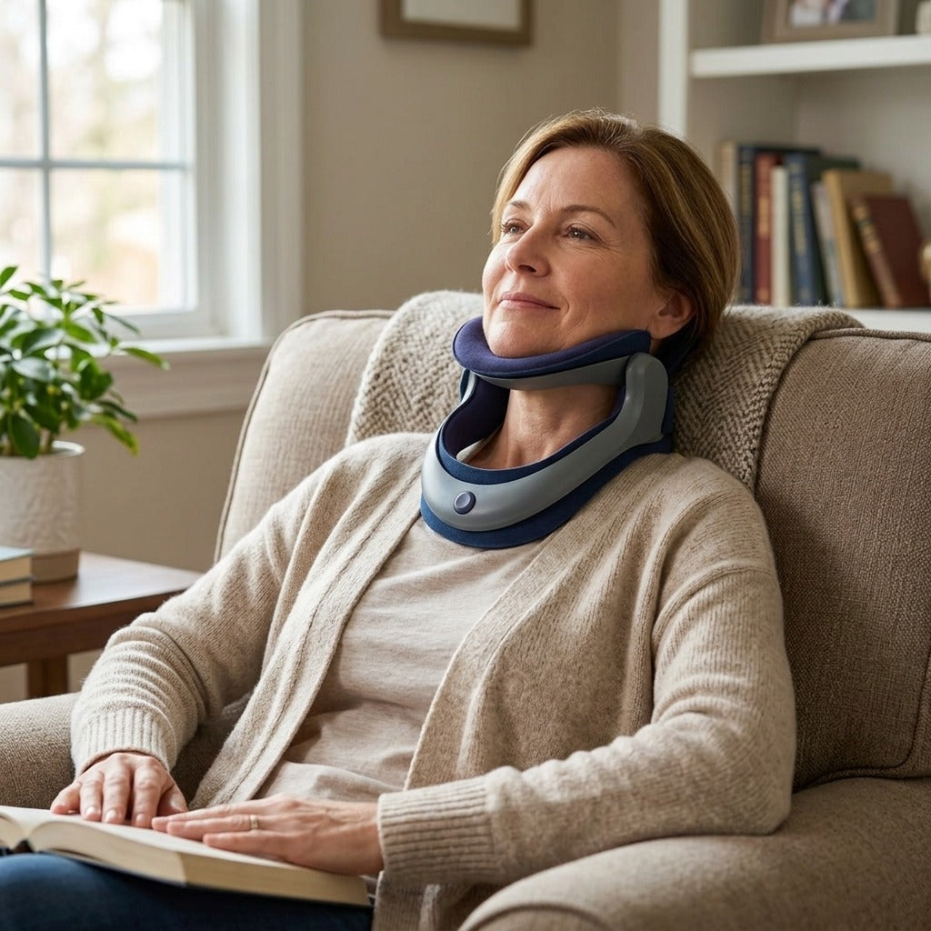 Adjustable Neck Traction Device - in everyday life