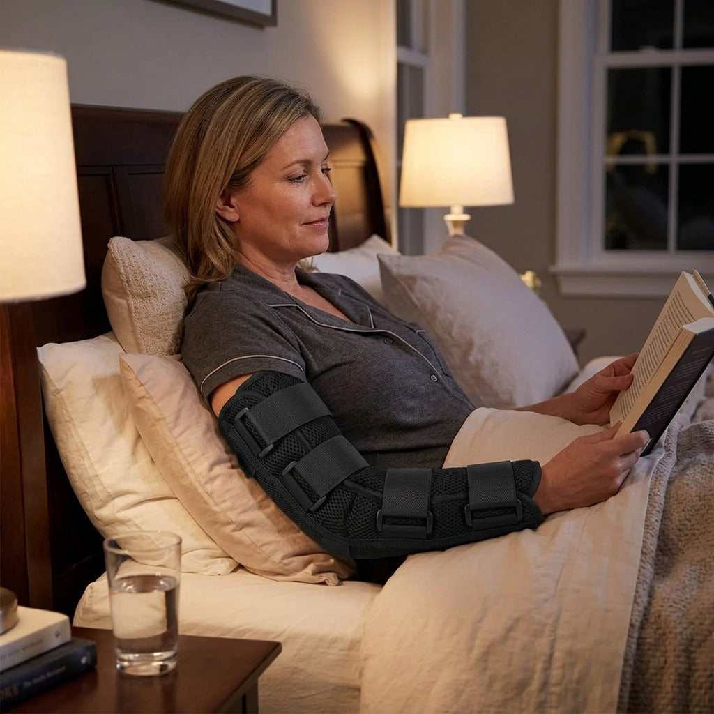 Adjustable Nighttime Elbow Support Brace - in everyday life