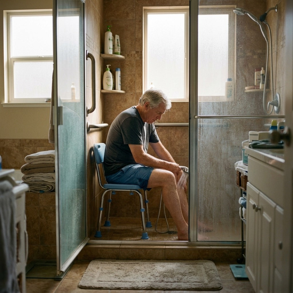 Adjustable Non-Skid Shower Chair - at home