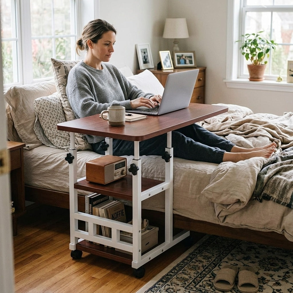 Adjustable Overbed Table with Height and Tilt - at home