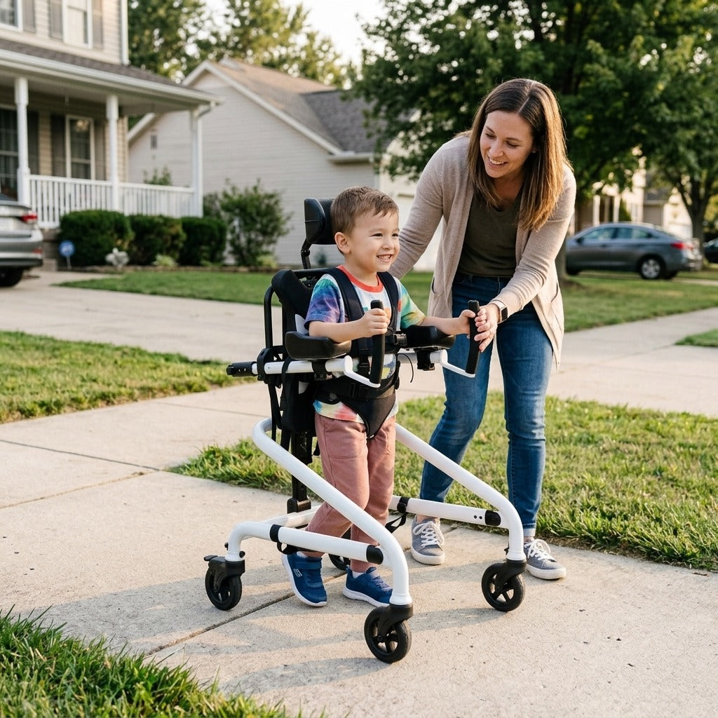 Adjustable Pediatric Gait Trainer Walker - in everyday life