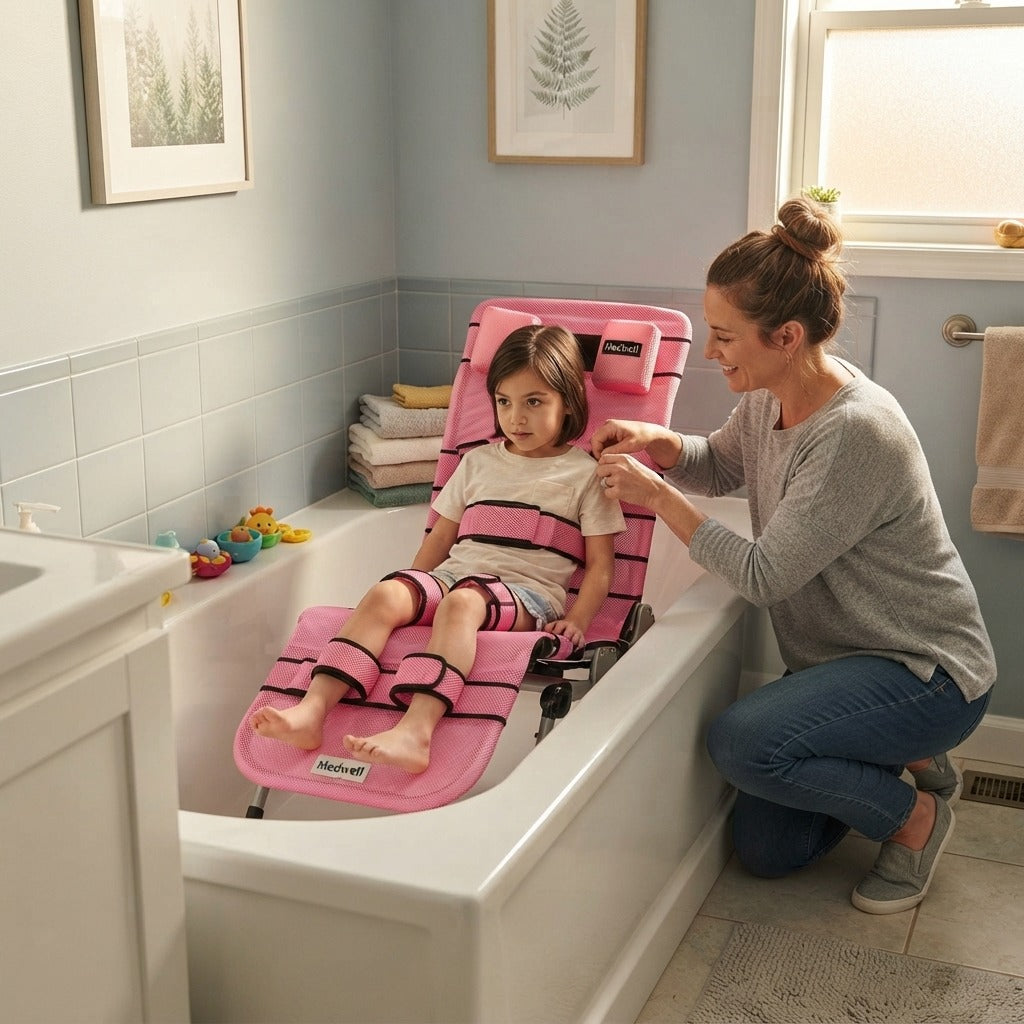 Adjustable Pediatric Home Bath Seat - at home