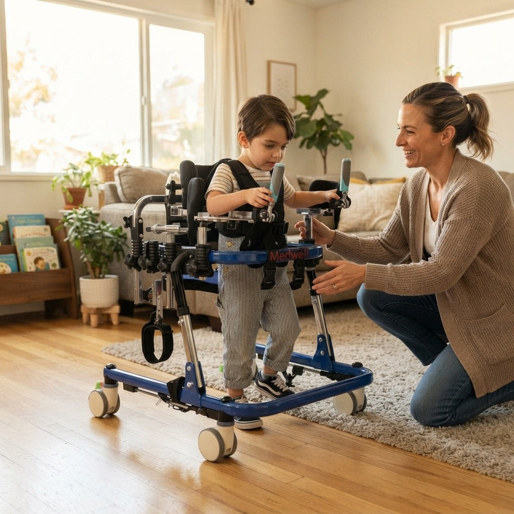 Adjustable Pediatric Walker - at home