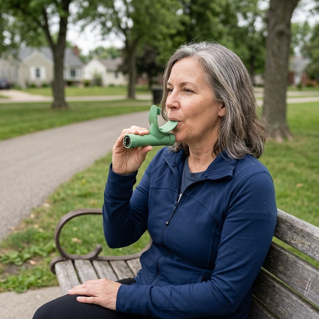 Adjustable Portable Respiratory Trainer HX-30 - in everyday life