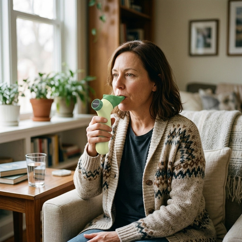 Adjustable Resistance Breathing Trainer - in everyday life