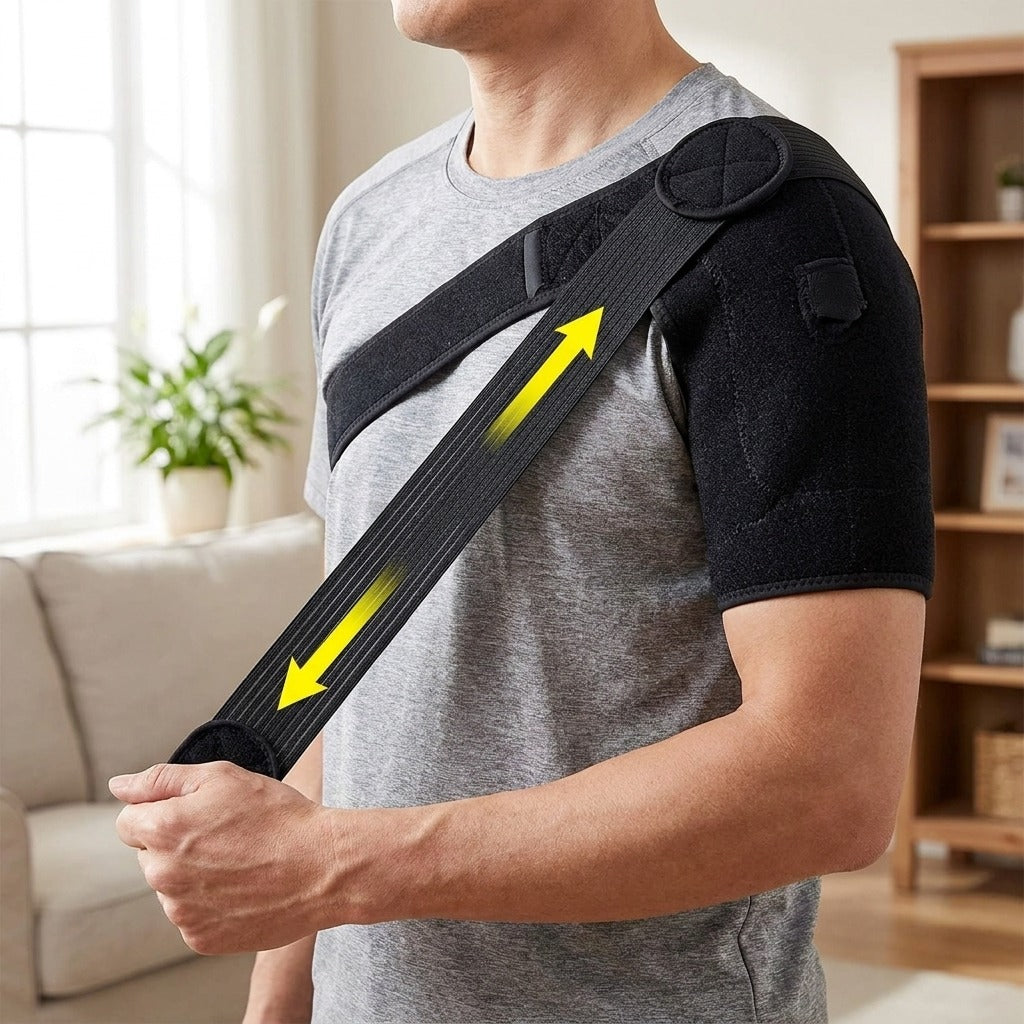 Adjustable Shoulder Support Brace - in use