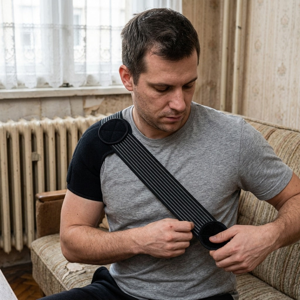 Állítható vállrögzítő - használat közben