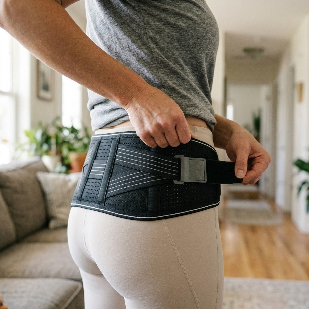 Adjustable SI Hip and Pelvic Support Belt - in use