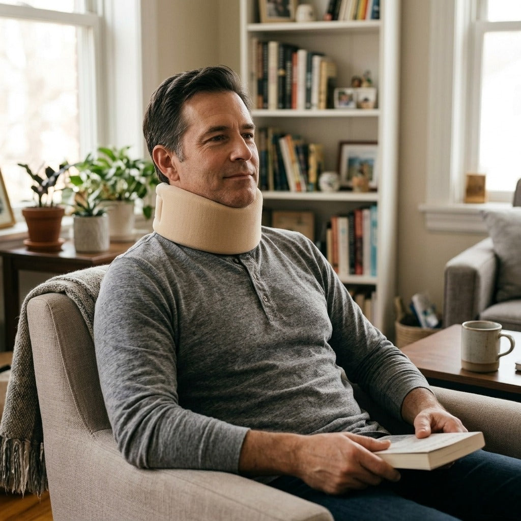 Adjustable Soft Foam Cervical Collar - at home