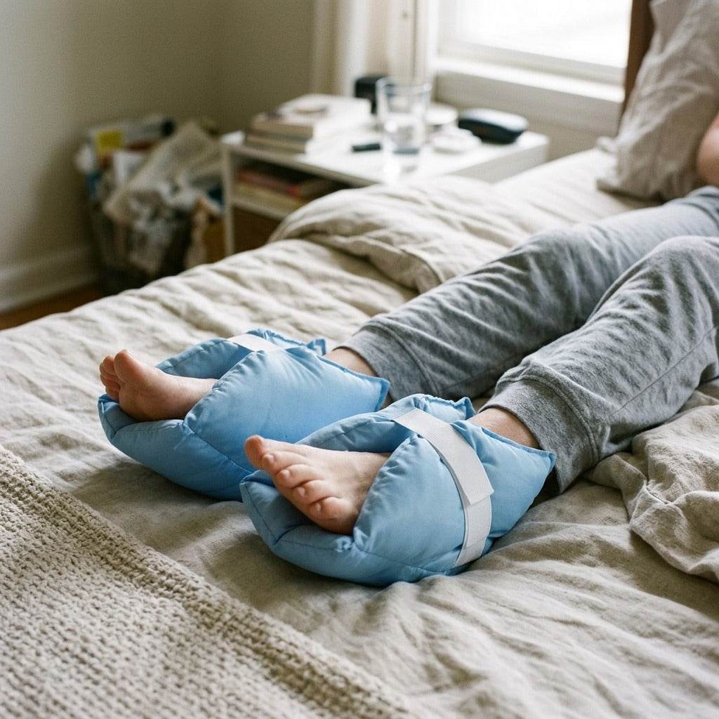 Adjustable Soft Heel Cushion and Ankle Support - in use