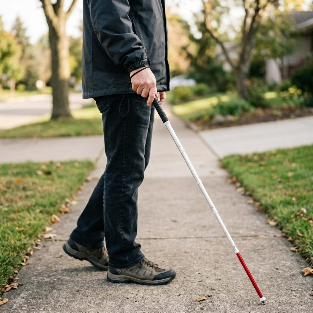 Adjustable Telescopic Walking Stick - in use